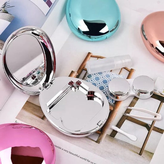 Oval lens case silver